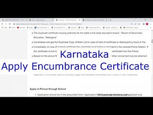 Karnataka - Online Apply Encumbrance Certificate (EC) (Online)