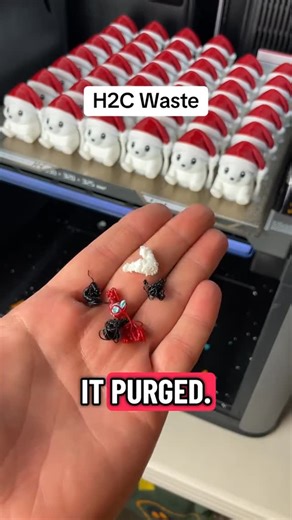 The 3D Printing Zone on Instagram: "How much does the H2C Waste? #bambulabH2C #bambulab #3dprinting #fyp"