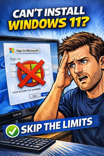 Windows 11 blocking you? 😤🖥️ People get stuck because of: ❌ TPM rules ❌ Secure Boot rules ❌ Hardware compatibility blocks ❌ Forced Microsoft account ❌ No local account choice ❌ Artificial setup limits This video shows how to skip the limits and take back control of your own PC 💻⚙️✅ | Techloop
