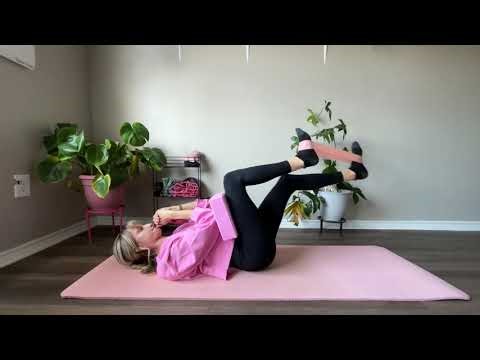 Banded Deadbug with Yoga Block