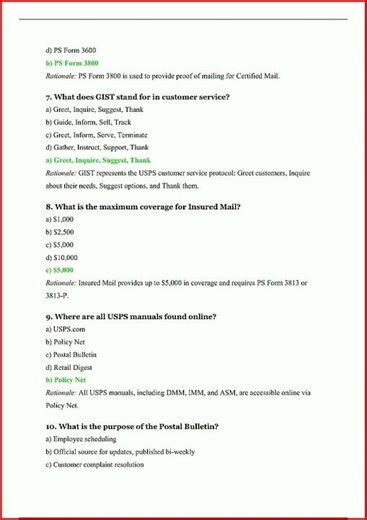USPS Exam 421 Window Clerk Latest Edition Real ExamBased Questions and Verified Answers 100 Accuracy