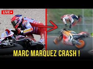 Marc Marquez Crash Today at MotoGP Indonesia 2025 | Mandalika Race Drama