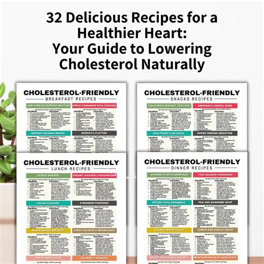 Cholesterol Lowering Food List HDL and LDL Lipid Lowering, Cholesterol Chart Cholesterol Tracker for Heart Healthy Meal Planning and Recipes - Etsy