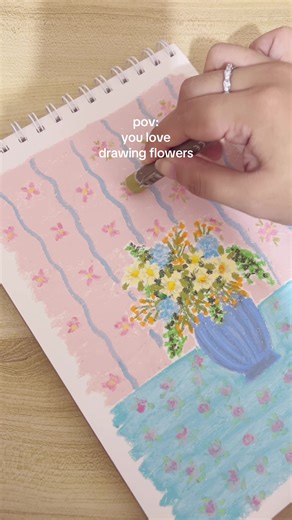 Colorful Flower Drawing Tutorial | Oil Pastels and Soft Pastels