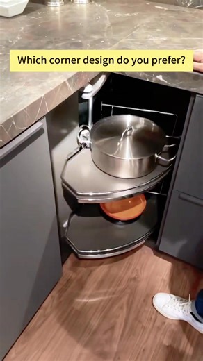 🔥 Kitchen Corner HACK You’ll Wish You Knew Sooner! 😱 Struggling with that tricky corner cabinet? 🤔 What if it SPUN or PULLED out to save the day? 😍 Check these 2 epic designs: 1️⃣ Pull-Out Pro – No more digging! 2️⃣ Swivel Star – 360° magic! 👉 Which one’s your pick? Drop a 🔥 and tag a friend! #KitchenHacks #CornerStorage #SpaceSaving #HomeOrganization #KitchenReels2025 | Aluminium Glass Design