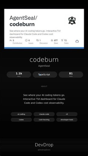 codeburn: See Exactly Where Your AI Coding Tokens Go 🔥