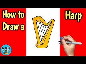 How to Draw a Harp Easy!
