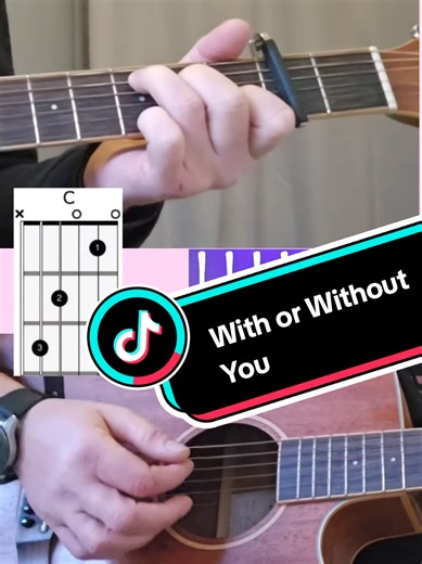 Learn how to play With or Without You by U2. #withorwithoutyou #u2 #guitartips #beginnerguitar #easyguitar
