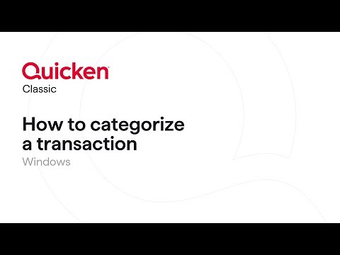 Quicken Classic for Windows - How to categorize a transaction