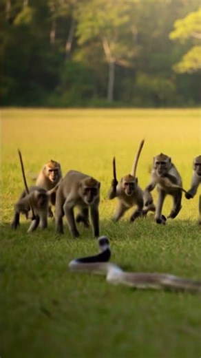 Jungle struggle: Monkeys vs. Snakes Monkey vs. Snake: The Ultimate Jungle showdown #monkey
