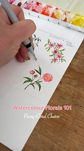 11K views · 267 reactions | Watercolour florals 101: peony ‘coral charm’  Mini flower tutorials are a brilliant to practice using your little detail brushes and to build up your skills for botanical watercolour painting. Sign up to my Patreon or YouTube membership for the long form tutorials and take your floral paintings to the next level! #watercolourpainting #watercolourart #watercolorflowers | De Winton Paper co | Facebook