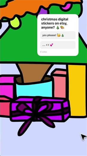 creating my christmas presents sticker in figma 🎁🌲 #illustration #learnwithme