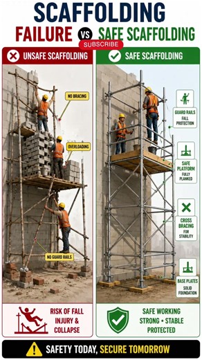“Scaffolding Collapse Starts With Small Mistakes ⚠️” #construction