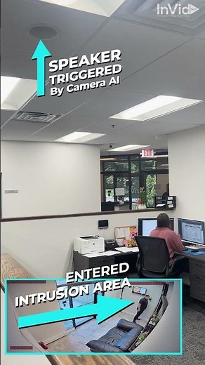AI Camera Detects Intrusion, Triggers Recessed Speaker Alert #invidtech #aicamera