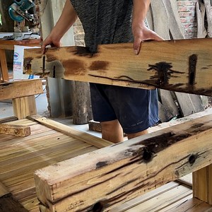 Make A Beautiful Bench From Old Fishing Boat Wood. | WT Team Woodworking