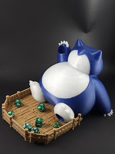 Snorlax Dice Tower free Pack of Game Dice Poke Mon Tabletop Games Dnd Dice Roller, Optional Dice Tray,lord of the Dice Sleeping Dog - Etsy