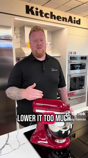 If your KitchenAid stand mixer is having trouble reaching the food it’s mixing, this little screw can help! #lifehack #protip #mixer #standmixer #kitchenaid #adjustment