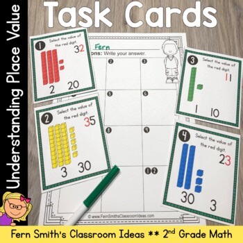 Understanding Place Value Task Cards for Second Grade