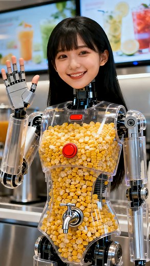 Popcorn Dispenser Robots futuristic robot humanoid popcorn AI #reels #fyp #foryou | Sarah Concept