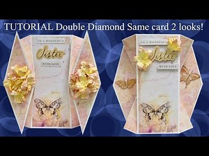How to Tutorial Double Diamond card Same fold 2 styles! Fun Clever Fancy fold Cardmaking ideas DIY
