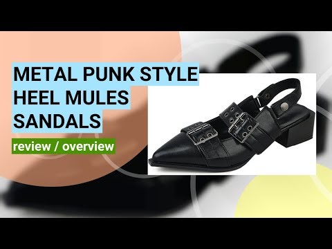 Review: Stylish Women's Metal Punk Heel Mules - Vintage Pointed Toe Sandals