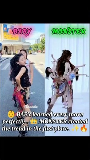 BABY vs MONSTER 👶🔥 Same Dance, Different Level! #babymonster #kpop #choom #dancchallenge #shorts