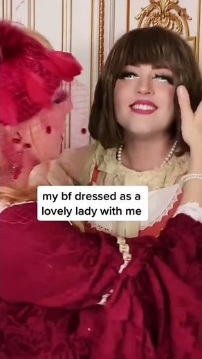 My boyfriend dressed in drag for me in a tiktok