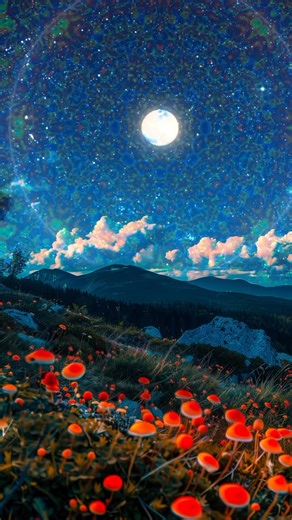 8.3K views · 289 reactions |  . #moon #night #nature #trippy #trippyartwork #music #red #earth ##green #vibe #psyart | Justtripit | Facebook