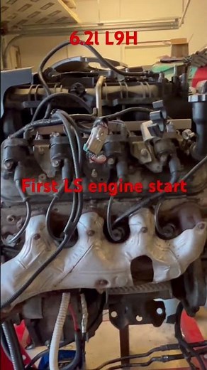 My first LS engine start ever. 6.2l L9H #lsx #lsengine