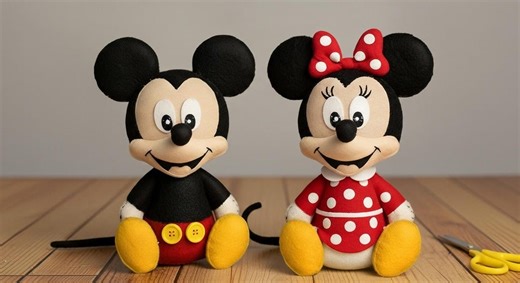 Mickey and Minnie Felt Dolls - Premium Handmade Pattern (PDF Pattern) - Etsy