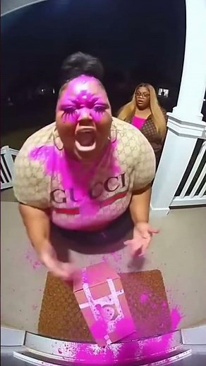 Exploding Glitter Bomb Prank: Caught on Doorbell Camera!