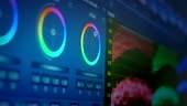 The software interface for color grading video in film and...