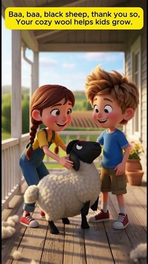 Baa Baa Black Sheep | A Fun Song About Sharing for Kids#shortvideo #cartoon