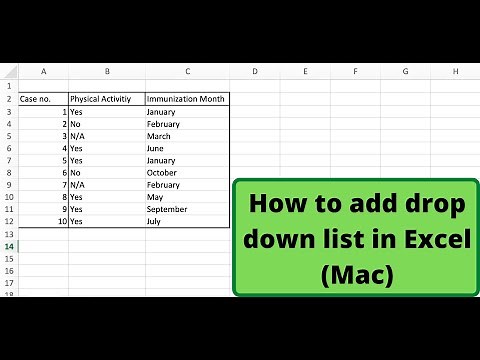 How to add drop down list in Excel (Mac)