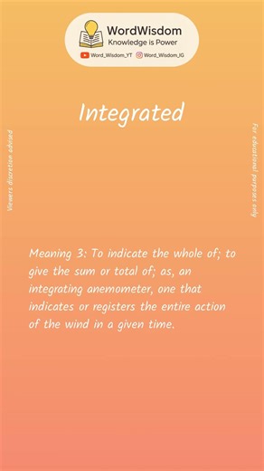 What does "Integrated" mean? | English vocabulary shorts | #integrated #wordwisdom