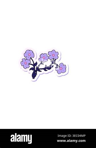 horizontally vibrating animation of sticker of a cartoon flowers icon Stock Video Footage - Alamy