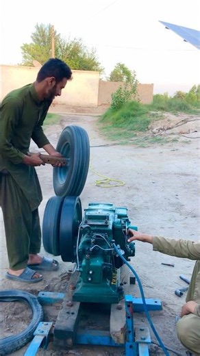 Small & big wheel Tyre help start diesel engine