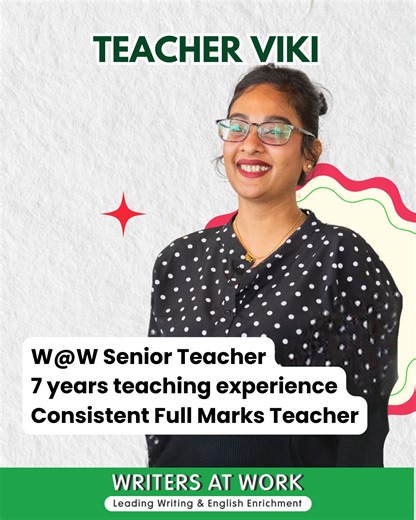 ✨ Meet Our English Educator: Teacher Viki ✨ With a structured and encouraging teaching approach, Teacher Viki supports students in building strong writing skills, sharpening comprehension, and gaining confidence in English. She specialises in composition writing and comprehensive English, guiding learners across key primary levels with clear strategies and purposeful practice. 📍 Classes Available At: ⭐ Ang Mo Kio • P5 & P6 Pure Composition Writing Program • P6 Comprehensive English Program ⭐ Bu