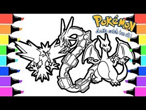 Pokemon Zapdos Rayquaza Charizard Coloring book pages for kids