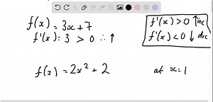 SOLVED:Explain how the first derivative of a function determines where the function is increasing or decreasing.