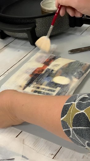 Final stages of my encaustic collage…. | Sally Hirst Artist and Tutor