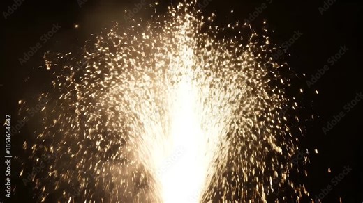 Golden Firework Display - This video captures a brilliant explosion of golden fireworks against a dark night sky. The burst of light and sparks creates a dazzling and celebratory effect.