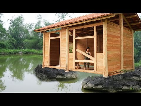 Build Log Cabin by Yourself - Process of Smoothing Wood Planks - Finishing Exterior Walls, Part 5