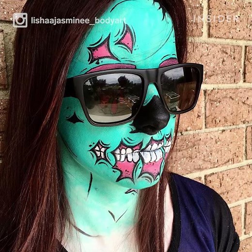 Body artist uses paint to transform her arms