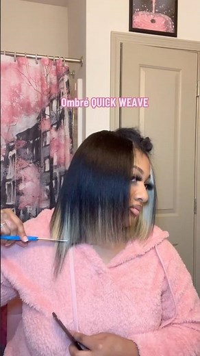 Ombré Quick Weave Bob🎀 #explore #hairtutorial #hairstyle