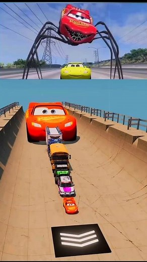 Can Red Lightning McQueen Escape the GIANT Monster Spider Car Alive?