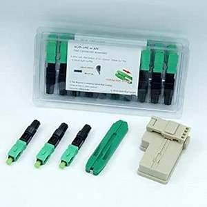 SC Fiber Optic Quick Connectors with Matched Tools Fiber Reusable Connectors Single Mode Mechanical Fast Connectors Adapter for FTTH CATV Network Instrument (APC 20pcs)