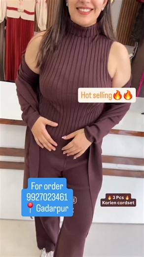 @mystore.gadarpur on Instagram: "Trendy Korean 3 pc cord set added to the store. Order online-9927023461"