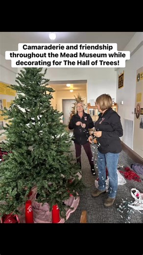 4.2K views · 70 reactions | The @Mead Museum Hall of Trees opens the day after Thanksgiving and we’re decking the halls. These are scenes from yesterday. We invite you to come see over 80 trees on all 3 floors! Nov 28-Dec 31. #halloftrees #YANKTONSD | Mead Museum | Facebook