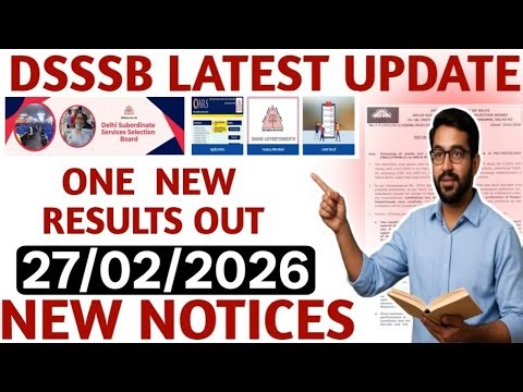Dsssb new result 27/02/26 out|Dsssb new update #dsssb #exam